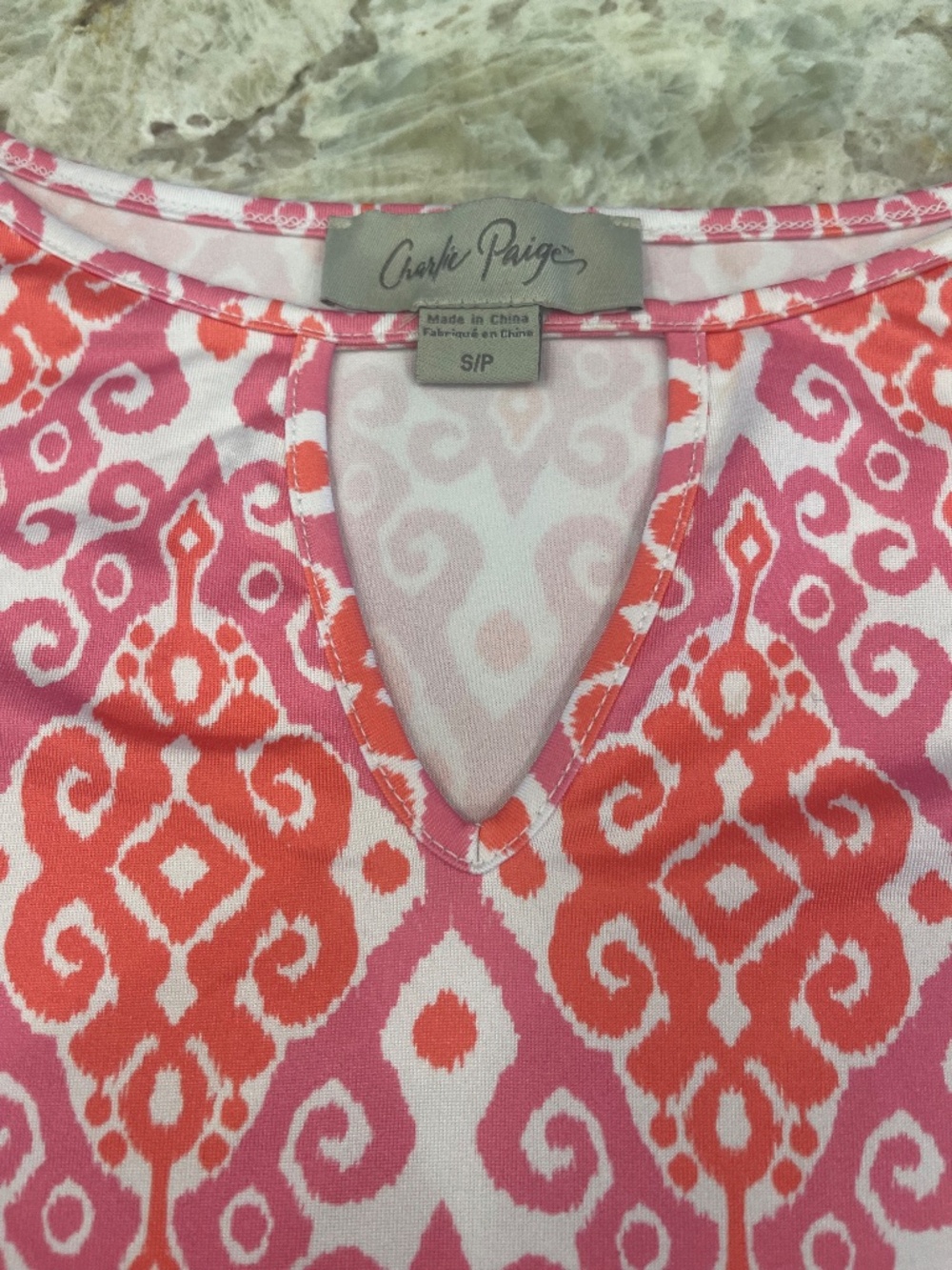 Charlie Paige Geometric Print Dress S Petite Summer Vibrant Beach Coastal - Picture 5 of 9